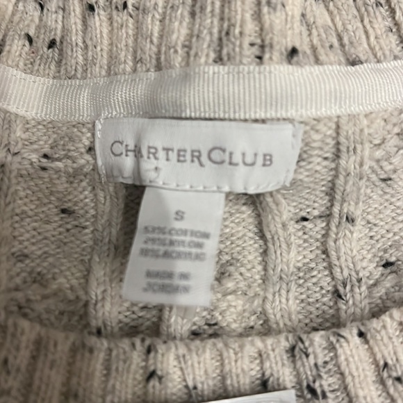 NWT Small Charter Club cable knit sweater - Picture 2 of 4